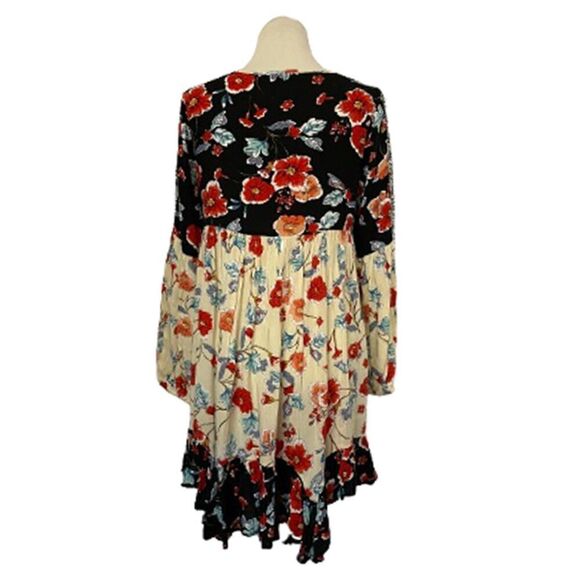 Patrons Of Peace Boho Blue Cream Floral Dress Size S - Picture 3 of 10